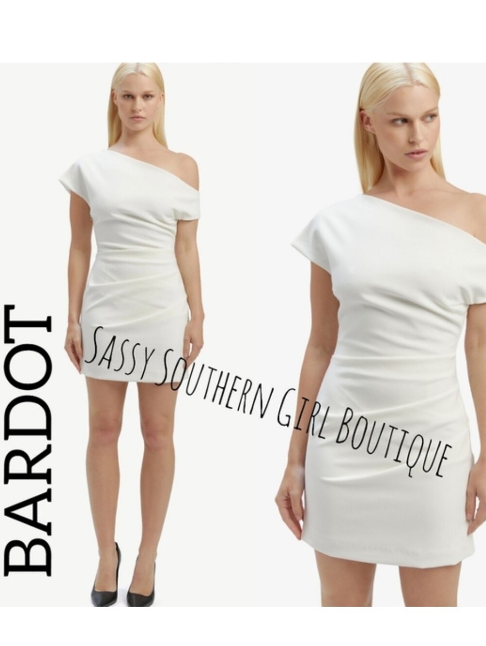 🆕⭐ Bardot White Orchid Mini Dress